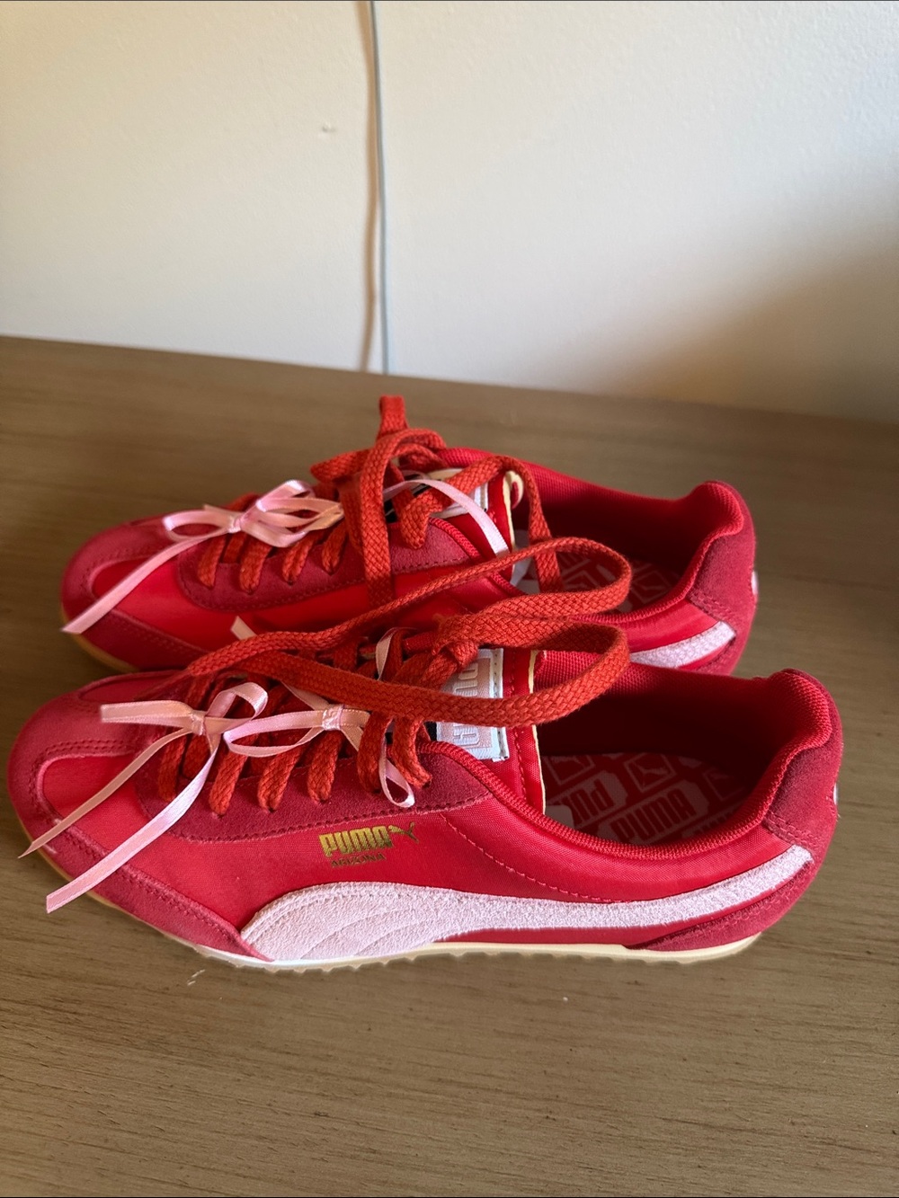 Puma Red with Pink Accent Suede Sneakers